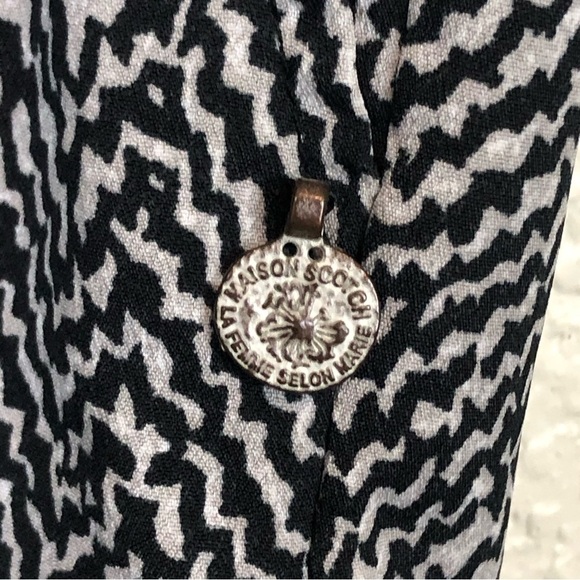 Maison Scotch Zigzag Print Sleeveless Jumpsuit Drawstring Waist size XS Petite - Picture 9 of 14